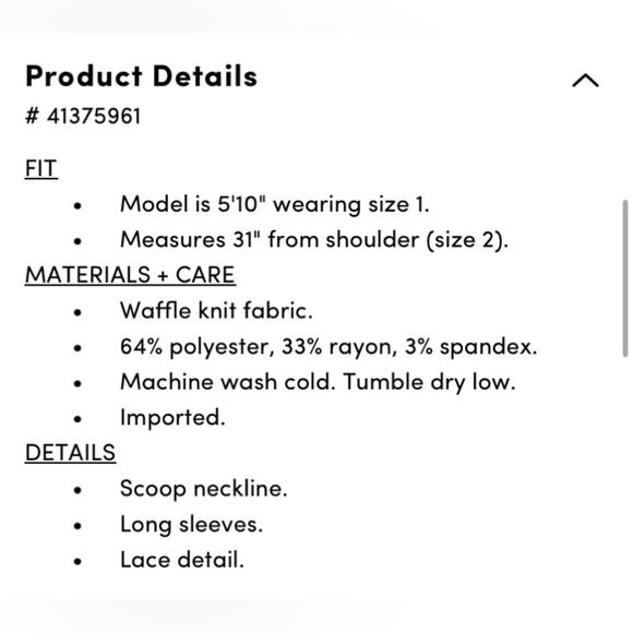 Torrid Black Waffle Crew Neck Drop Shoulder Lace Top - Picture 5 of 6